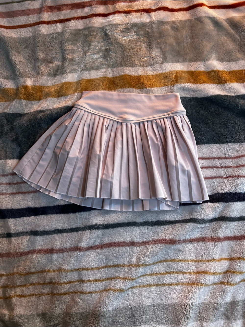 Varsity Light Pink Pleated Mini Skirt
